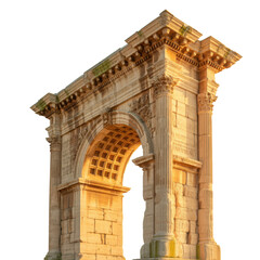 Obraz premium Ancient roman triumphal arch architecture isolated on transparent background