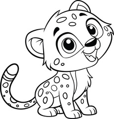 Snow leopard vector for drawing book