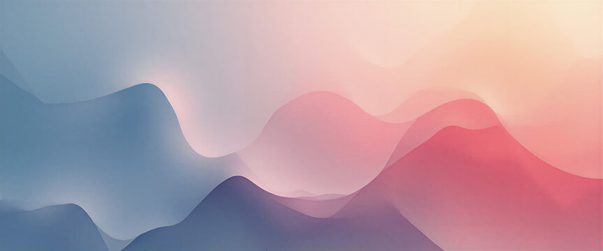 Geometric patterns with clean lines and triangles arranged in a minimalist composition, set against a fluid gradient background transition. Photorealistic style with complementary color harmony, smoot