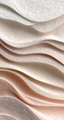 Soft, undulating layers of textured paper in a gradient of subtle, creamy beige tones