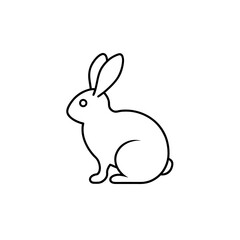 Fototapeta premium Outline drawing bunny on transparent background