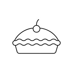 Simple cherry pie art on transparent background