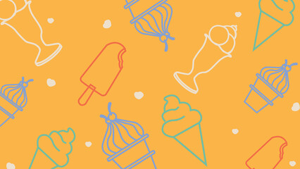 Yellow ice cream cone background