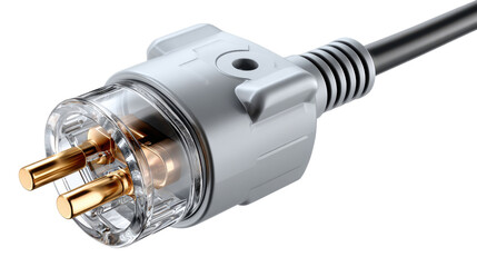 Power Connector: A detailed shot captures a transparent power connector, highlighting its precision and design, against a subtly contrasting background.