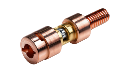 Industrial Connector: A detailed, close-up view of a meticulously crafted industrial connector, showcasing its complex design and precision engineering.