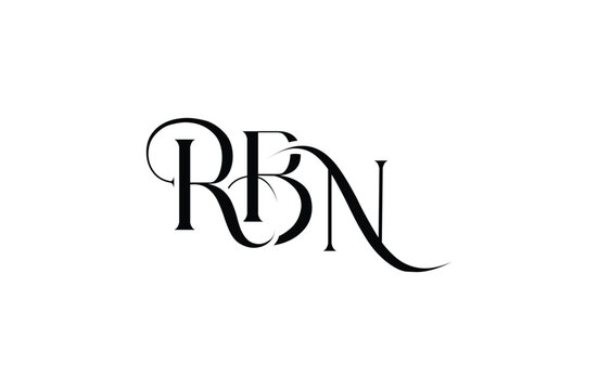 Initial RBN letter logo design. Elegant Monogram Logo Design with Decorative Elements and Typography