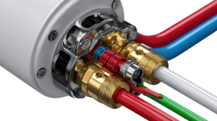 Precision Conduit Junction: An intricately designed junction showcases a network of robust tubes and conduits, meticulously assembled. The image spotlights technological prowess. 