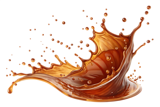 realistic splash of brown fish sauce On AI generated by PNG - Powered by Adobe