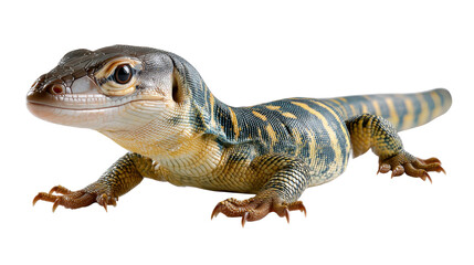 Fototapeta premium Desert Lizard in Close Up: A meticulously captured image revealing the intricate textures and vibrant colors of a desert lizard, showcasing its natural elegance.