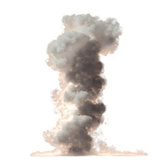 Rising steam column with soft edge diffusion isolated on transparent background
