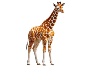 Fototapeta premium Towering Grace: A majestic giraffe, its distinctive patterned coat and towering stature a symbol of the African savannah. A symbol of peace and freedom.