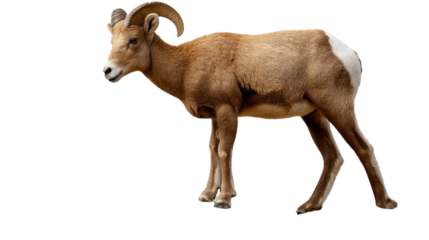 Majestic Ram on Display: A powerful ram stands proudly, showcasing its impressive curled horns and rugged physique, ready to conquer its next challenge.