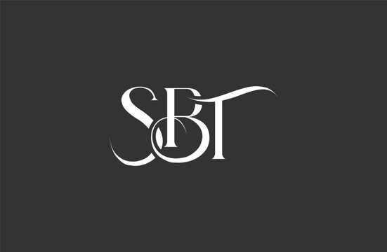 Initial SBT letter logo design. Elegant Monogram Logo Design with Decorative Elements and Typography