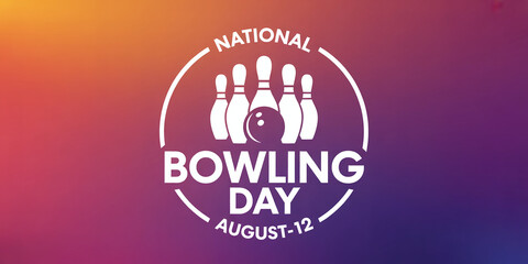 “National Bowling Day Badge on Gradient Background – Event Graphic”