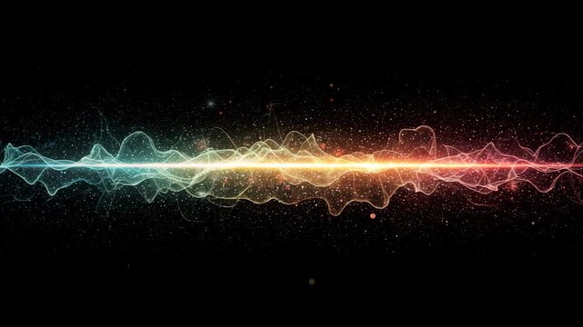 Colorful neural energy wave in abstract sci-fi style