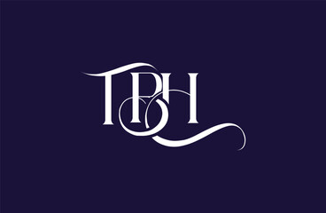 Initial TBH letter logo design. Elegant Monogram Logo Design with Decorative Elements and Typography