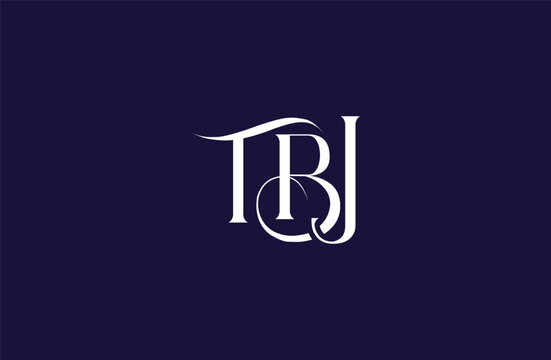 Initial TBJ letter logo design. Elegant Monogram Logo Design with Decorative Elements and Typography