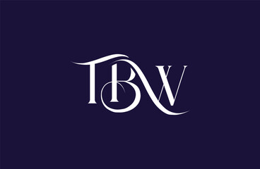 Initial TBW letter logo design. Elegant Monogram Logo Design with Decorative Elements and Typography