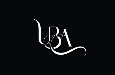 Initial UBA letter logo design. Elegant Monogram Logo Design with Decorative Elements and Typography