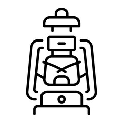 A line style icon showing kerosene lamp 