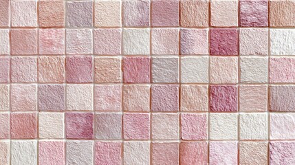 Elegant Soft Beige Pink Mosaic Tile Wall Texture for Interior Design Projects