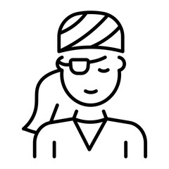 An outline style icon depicting pirate  
