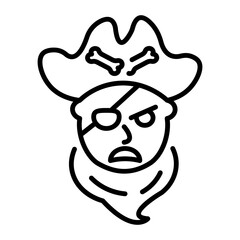 A line style icon showing pirate face  