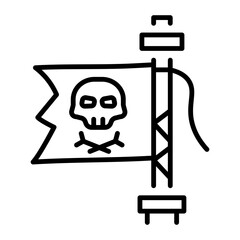 An outline style icon depicting jolly roger  