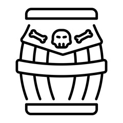 A linear style icon representing barrel  