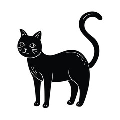 black cat with arched back