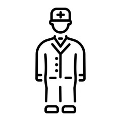 A linear style icon representing veterinarian uniform