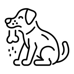 An outline style icon depicting dog bone