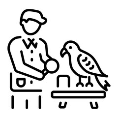 A linear style icon representing bird checkup