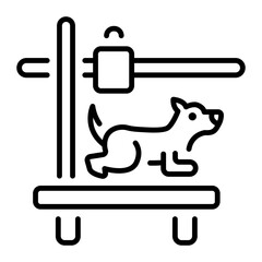 An outline style icon depicting pet xray