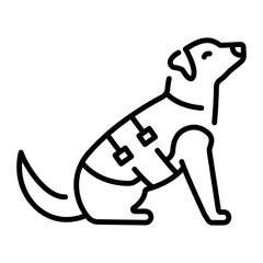 A linear style icon representing dog harness