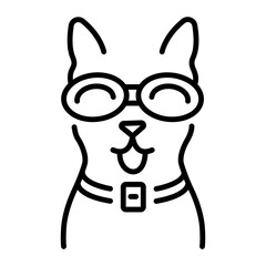 A line style icon showing pet goggles