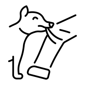 An outline style icon depicting dog bite