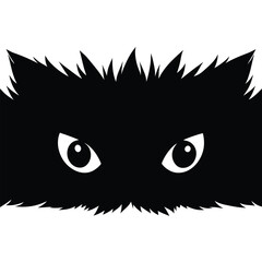 monster eyes peeking from darkness