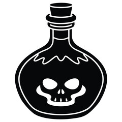 potion bottle with skull label
