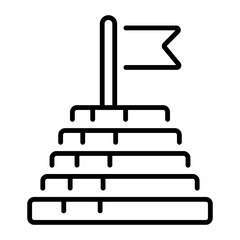 A linear style icon representing success stair