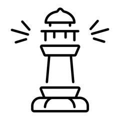 An outline style icon depicting lighthouse