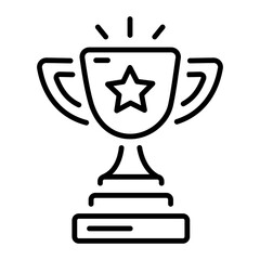 A linear style icon representing leadership trophy