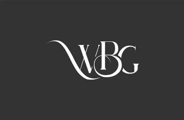 Initial WBG letter logo design. Elegant Monogram Logo Design with Decorative Elements and Typography