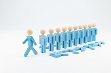 Leadership Concept: Leading the Team to Success.