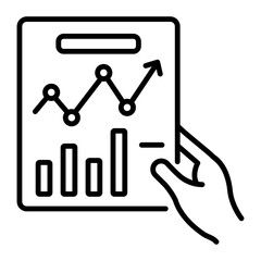 A linear style icon representing annual report