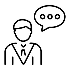 A line style icon showing communication