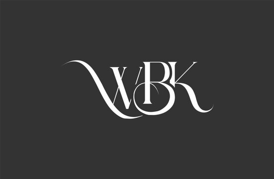 Initial WBK letter logo design. Elegant Monogram Logo Design with Decorative Elements and Typography
