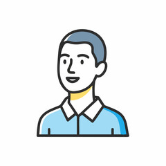 Obraz premium Man smiling illustration, vector, for websites and presentations