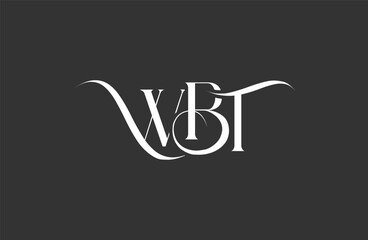Initial WBT letter logo design. Elegant Monogram Logo Design with Decorative Elements and Typography
