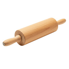 Wooden rolling pin on a white background  